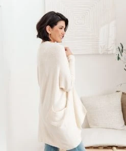 Ave Shops Cozy Nights Cardigan In Cream Clothing