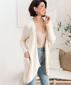Ave Shops Cozy Nights Cardigan In Cream Clothing