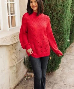 Ave Shops Clothing Cozy Casual Sweater In Lipstick