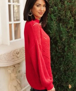 Ave Shops Clothing Cozy Casual Sweater In Lipstick