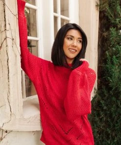 Ave Shops Clothing Cozy Casual Sweater In Lipstick