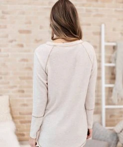 Ave Shops Cream Comfort Top Oatmeal