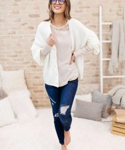 Ave Shops Cream Comfort Top Oatmeal