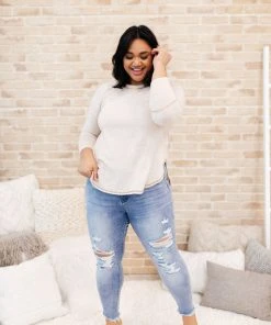 Ave Shops Cream Comfort Top Oatmeal