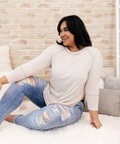 Ave Shops Cream Comfort Top Oatmeal