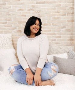 Ave Shops Cream Comfort Top Oatmeal