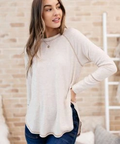 Ave Shops Cream Comfort Top Oatmeal
