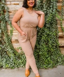 Ave Shops Cruiser Jumpsuit In Tan Dresses, Rompers, Jumpsuits