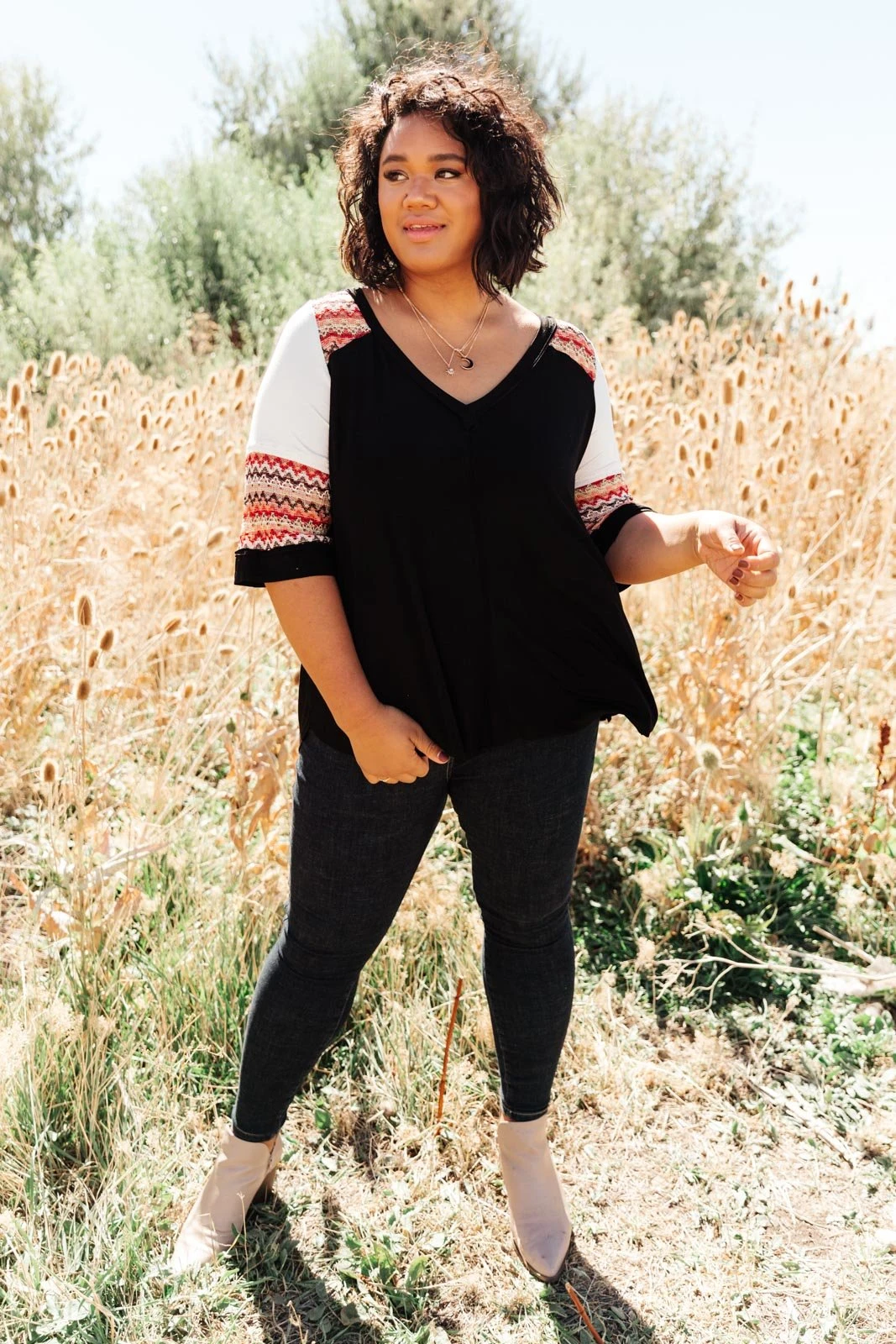 Ave Shops Long Sleeve Cyprus Top in Black/Multi - Stylish Women's Tops & Blouses 6 Ave Shops Long Sleeve Tops Cyprus Top In Black/Multi