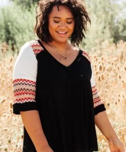 Ave Shops Long Sleeve Tops Cyprus Top In Black/Multi