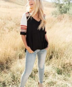 Ave Shops Long Sleeve Cyprus Top in Black/Multi - Stylish Women's Tops & Blouses 27 Ave Shops Long Sleeve Tops Cyprus Top In Black/Multi