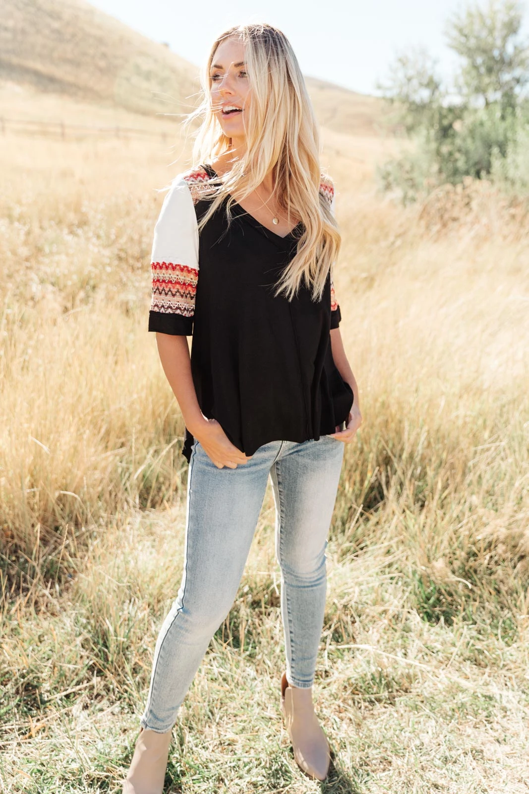 Ave Shops Long Sleeve Cyprus Top in Black/Multi - Stylish Women's Tops & Blouses 12 Ave Shops Long Sleeve Tops Cyprus Top In Black/Multi