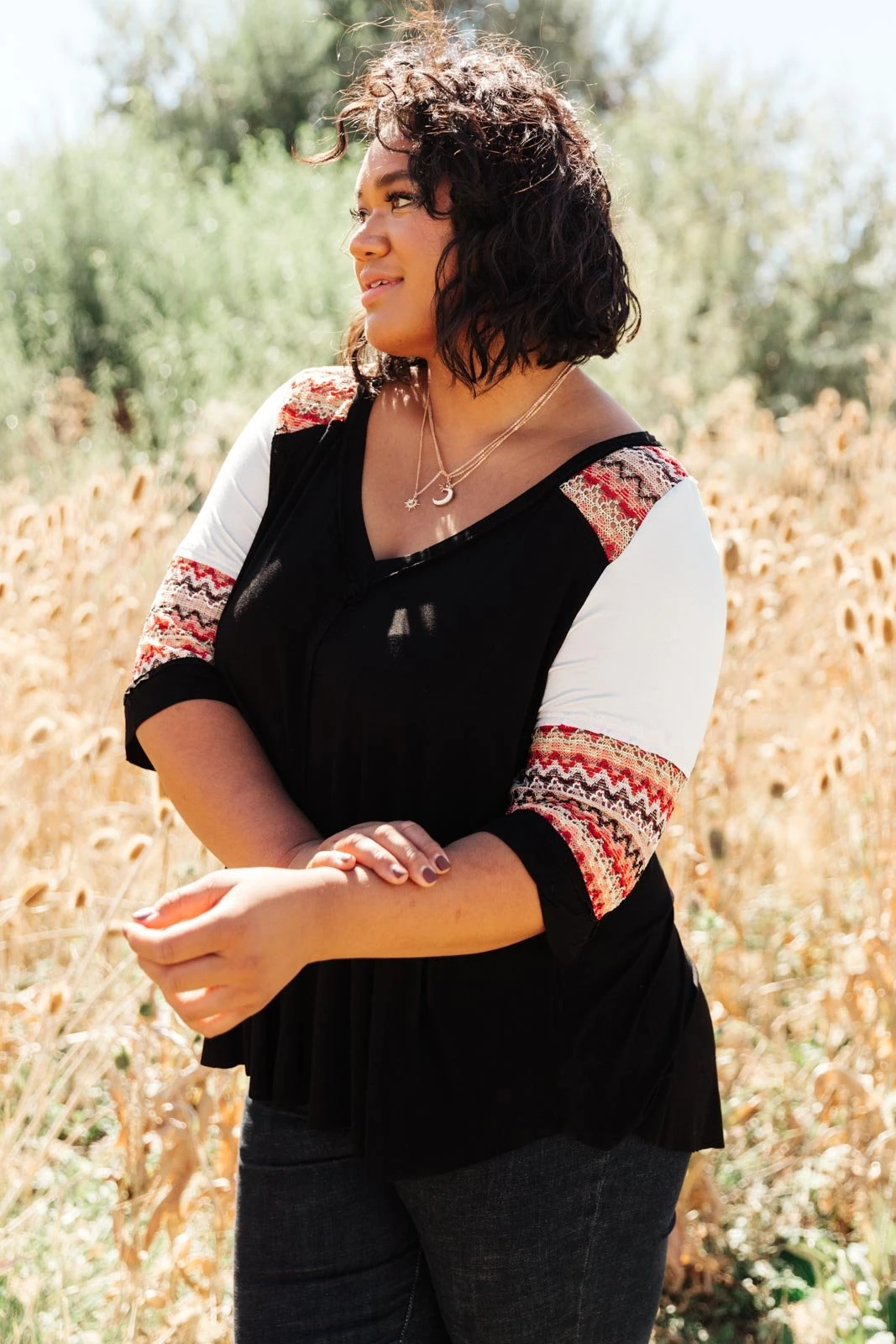 Ave Shops Long Sleeve Cyprus Top in Black/Multi - Stylish Women's Tops & Blouses 8 Ave Shops Long Sleeve Tops Cyprus Top In Black/Multi