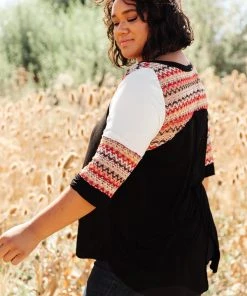 Ave Shops Long Sleeve Cyprus Top in Black/Multi - Stylish Women's Tops & Blouses 25 Ave Shops Long Sleeve Tops Cyprus Top In Black/Multi