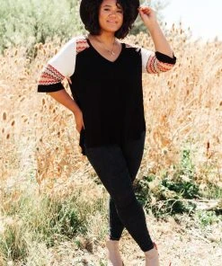 Ave Shops Long Sleeve Cyprus Top in Black/Multi - Stylish Women's Tops & Blouses 20 Ave Shops Long Sleeve Tops Cyprus Top In Black/Multi