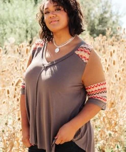 Ave Shops Cyprus Top In Charcoal/Multi