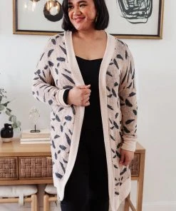 Ave Shops Dainty Feathers Cardigan - Lightweight Knit Sweater for Women 30 Ave Shops Clothing Dainty Feathers Cardigan