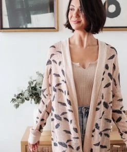 Ave Shops Clothing Dainty Feathers Cardigan