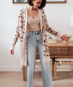 Ave Shops Dainty Feathers Cardigan - Lightweight Knit Sweater for Women 39 Ave Shops Clothing Dainty Feathers Cardigan