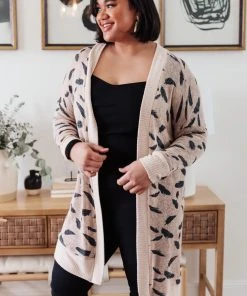 Ave Shops Dainty Feathers Cardigan - Lightweight Knit Sweater for Women 36 Ave Shops Clothing Dainty Feathers Cardigan