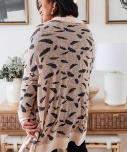 Ave Shops Dainty Feathers Cardigan - Lightweight Knit Sweater for Women 38 Ave Shops Clothing Dainty Feathers Cardigan