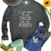 Cinchy Cowgirl Dark Grey 'Eat Tacos & Ride Horses' Graphic Sweatshirt 2 The Cinchy Cowgirl Dark Grey Eat Tacos & Ride Horses Sweatshirt Clothing