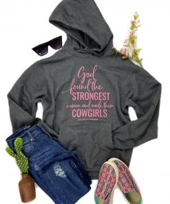 The Cinchy Cowgirl Dark Grey Strongest Women Hoodie
