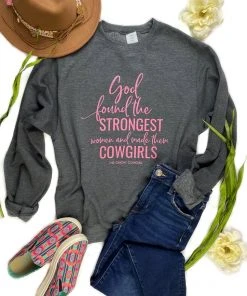 The Cinchy Cowgirl Clothing Dark Grey Strongest Women Sweatshirt