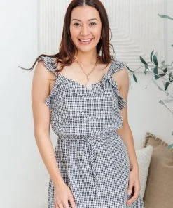 Ave Shops Gingham Day Date Dress - Women's Floral Romper Jumpsuit 18 Ave Shops Dresses, Rompers, Jumpsuits Day Date Gingham Dress