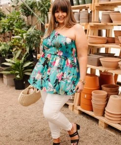 Ave Shops Women's Emerald Day Trip Blouse - Short Sleeve Tops & Blouses 24 Ave Shops Clothing Day Trip Blouse In Emerald