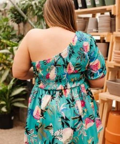 Ave Shops Women's Emerald Day Trip Blouse - Short Sleeve Tops & Blouses 35 Ave Shops Clothing Day Trip Blouse In Emerald