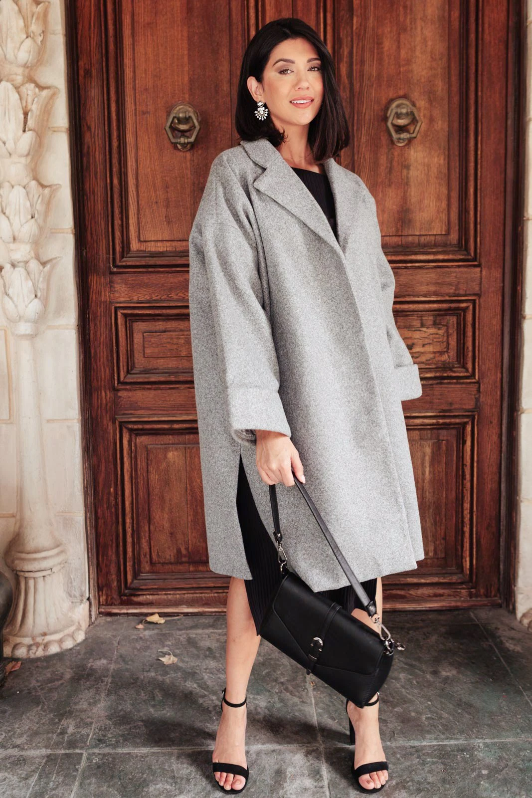 Ave Shops Stone Gray Oversized Trench Coat - Deconstructed Style for Women 14 Ave Shops Deconstructed Oversized Trench Coat In Stone Gray