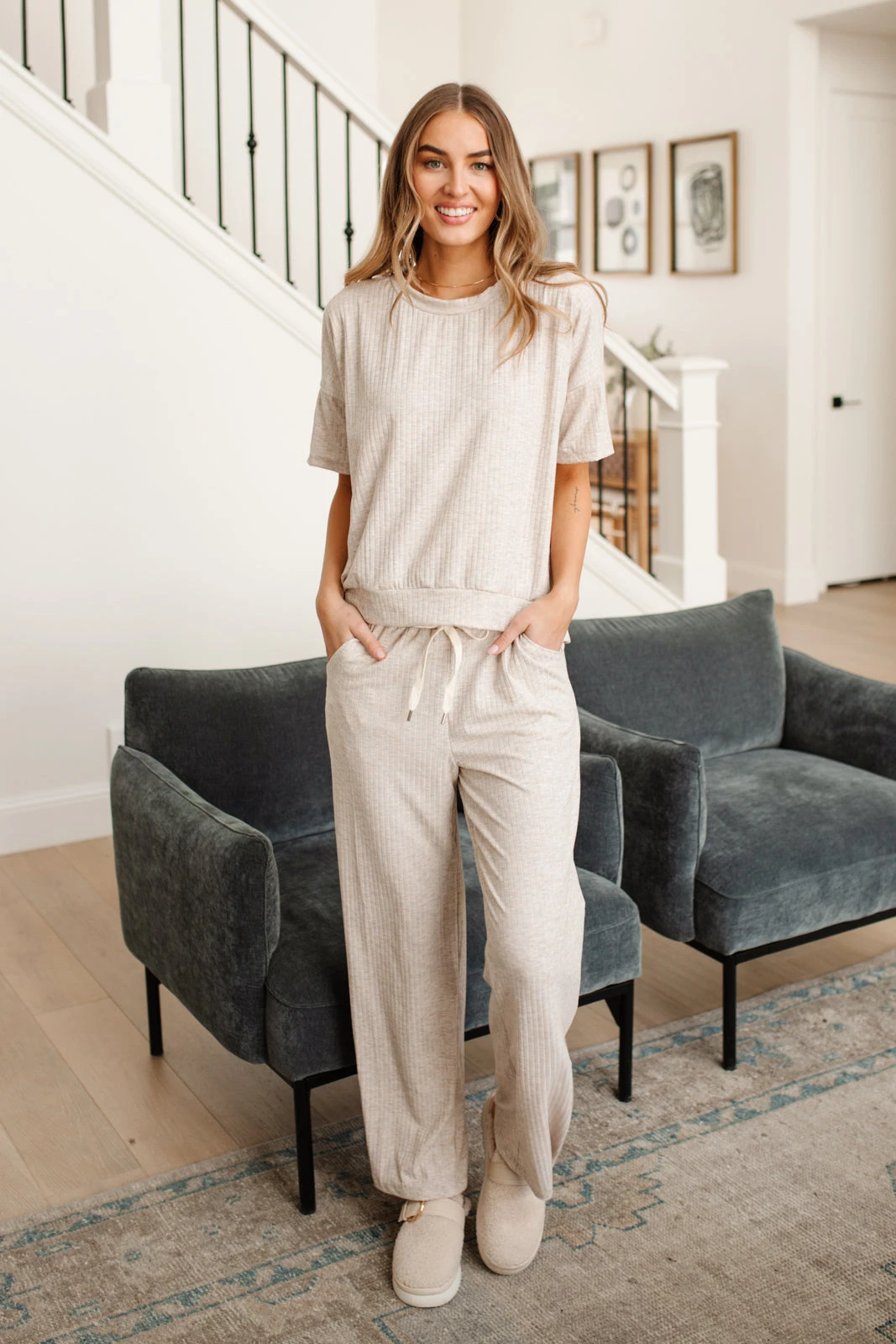 Ave Shops Deja Vu Top in Oatmeal - Comfortable Lounge & Active Wear 10 Ave Shops Clothing Deja Vu Top In Oatmeal