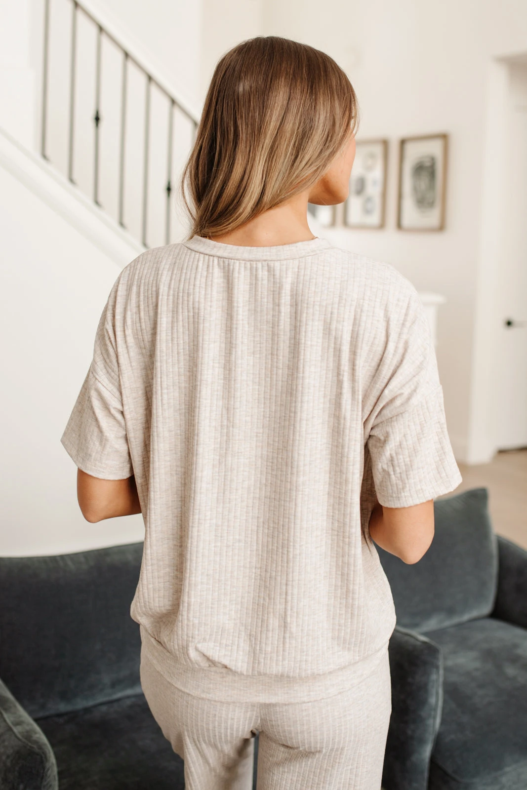 Ave Shops Deja Vu Top in Oatmeal - Comfortable Lounge & Active Wear 21 Ave Shops Clothing Deja Vu Top In Oatmeal