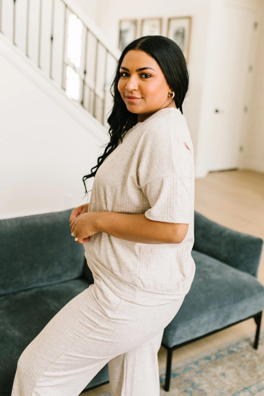 Ave Shops Deja Vu Top in Oatmeal - Comfortable Lounge & Active Wear 17 Ave Shops Clothing Deja Vu Top In Oatmeal