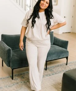 Ave Shops Deja Vu Bottoms In Oatmeal