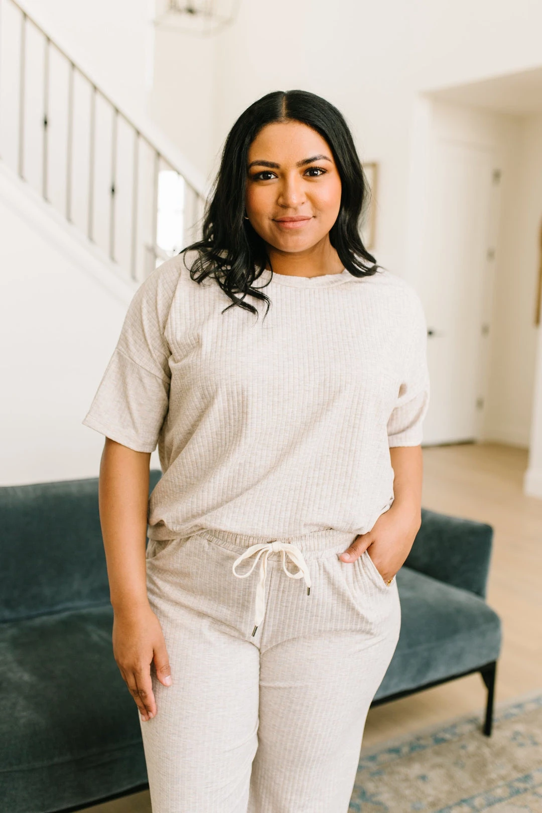 Ave Shops Deja Vu Top in Oatmeal - Comfortable Lounge & Active Wear 20 Ave Shops Clothing Deja Vu Top In Oatmeal