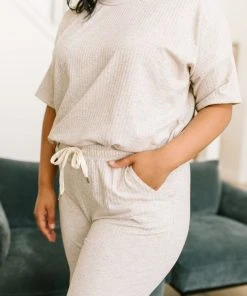 Ave Shops Deja Vu Bottoms In Oatmeal