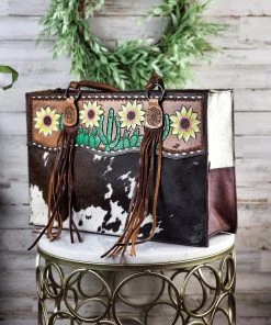 American Darling Concealed Carry Del Rio Floral Tote Cowhide Handbag