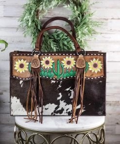 American Darling Concealed Carry Del Rio Floral Tote Cowhide Handbag