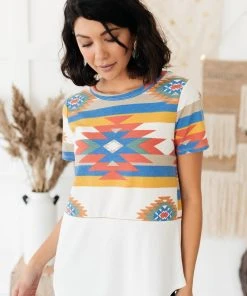 Ave Shops Desert Sun Top Short Sleeve Tops