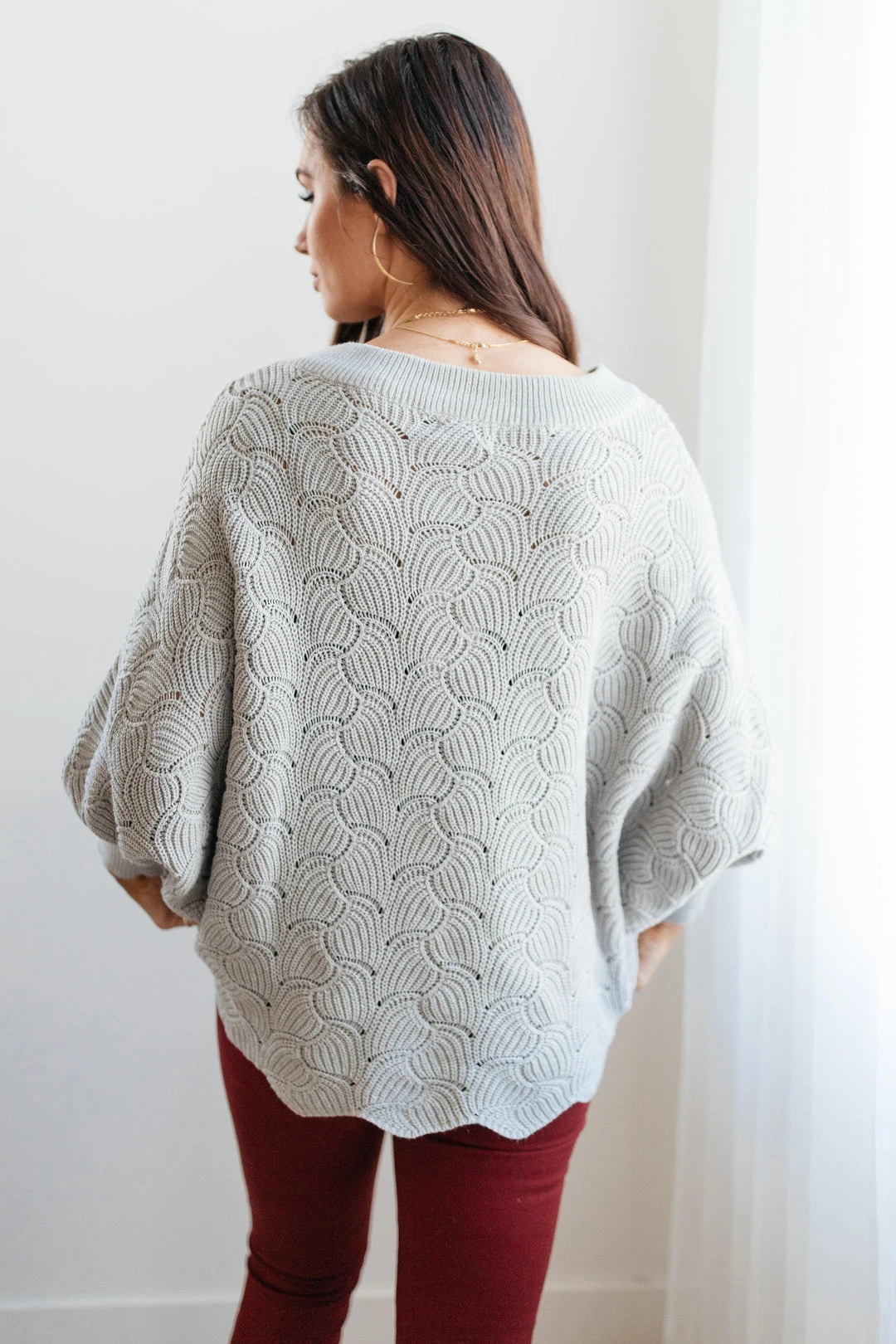 Ave Shops Ash Detailed Designed Top - Soft Cardigan Sweater for Women 11 Ave Shops Clothing Designed For Details Top In Ash