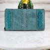 Montana West Distressed Turquoise Stitched Wallet