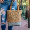 Sixtease Divine Floral & Cowhide Tote Handbag