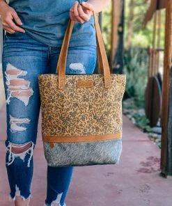 Sixtease Divine Floral & Cowhide Tote Handbag