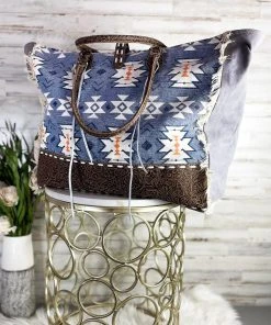 Dream Big Blue Aztec Weekender Bag - MEGA SALE | Bbags -The Cinchy Cowgirl Store DreamBigBlueAztecWeekenderBag1 1080x