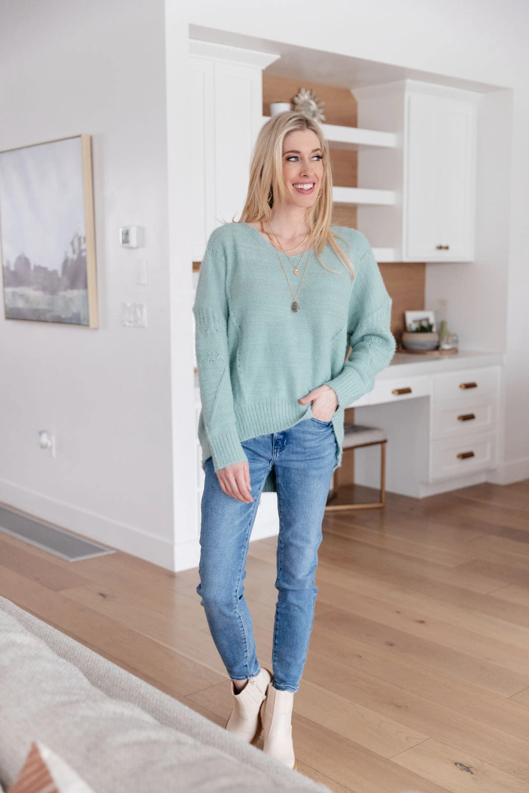 Ave Shops Dream State Top in Sage - Women's Long Sleeve Blouse | Soft & Stylish Tops 5 Ave Shops Dream State Top In Sage Clothing