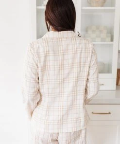 Ave Shops Cardigans, Sweaters, Outerwear Dressed In Plaid Blazer