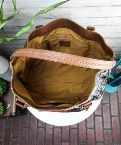 American Darling Handbags & Wallets Durango Black & White Cowhide Tote Handbag