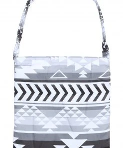 Wfs New Arrivals 2-in-1 Black Aztec Foldable Tote/Beach Towel